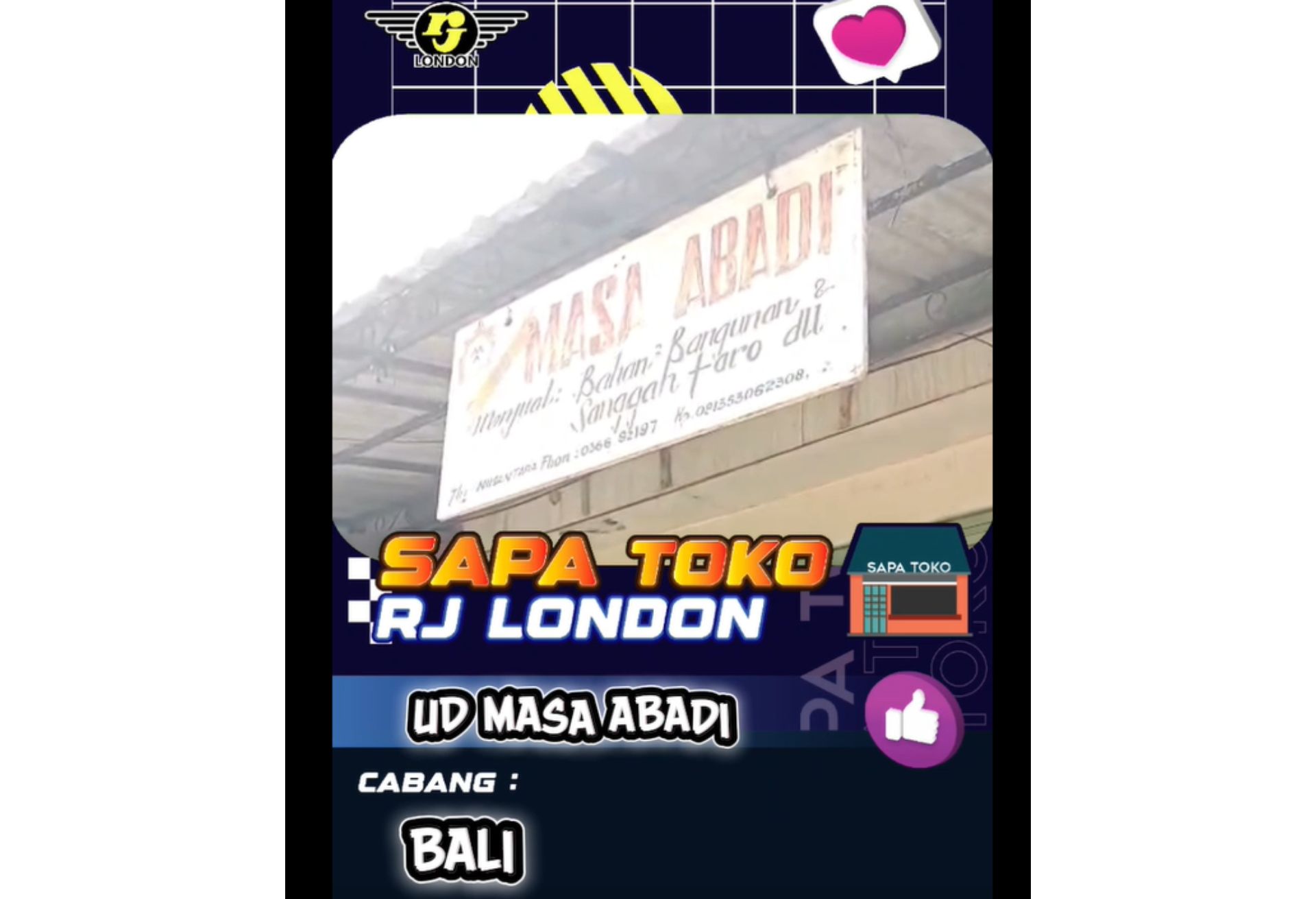 UD Masa Abadi Jalan Raya Nusantara Bangli Bali Jual Produk RJ London
